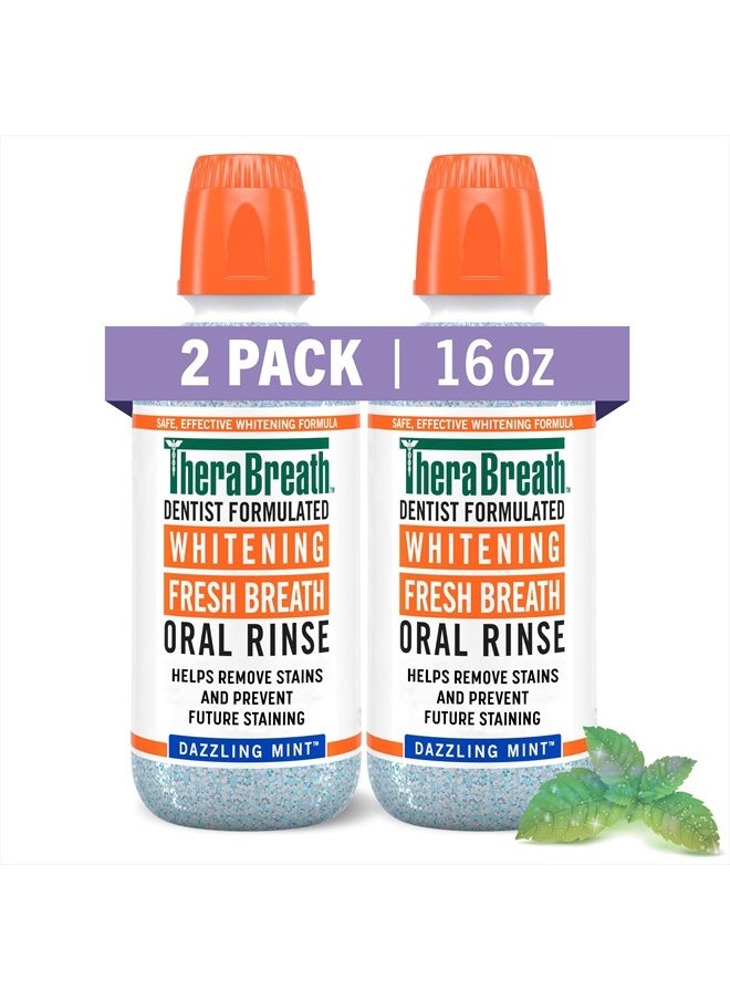 (Pack of 2) Whitening Fresh Breath Oral Rinse, Dazzling Mint, 2x16 oz