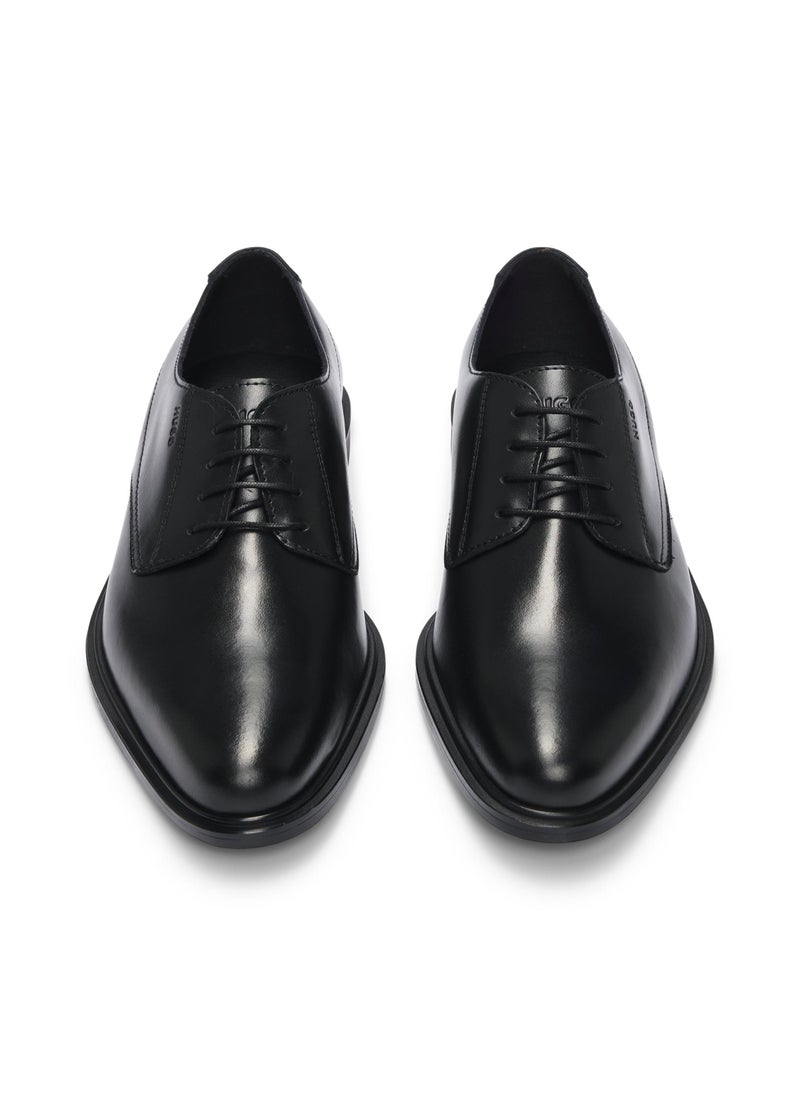 Derby shoes in nappa leather with embossed logo