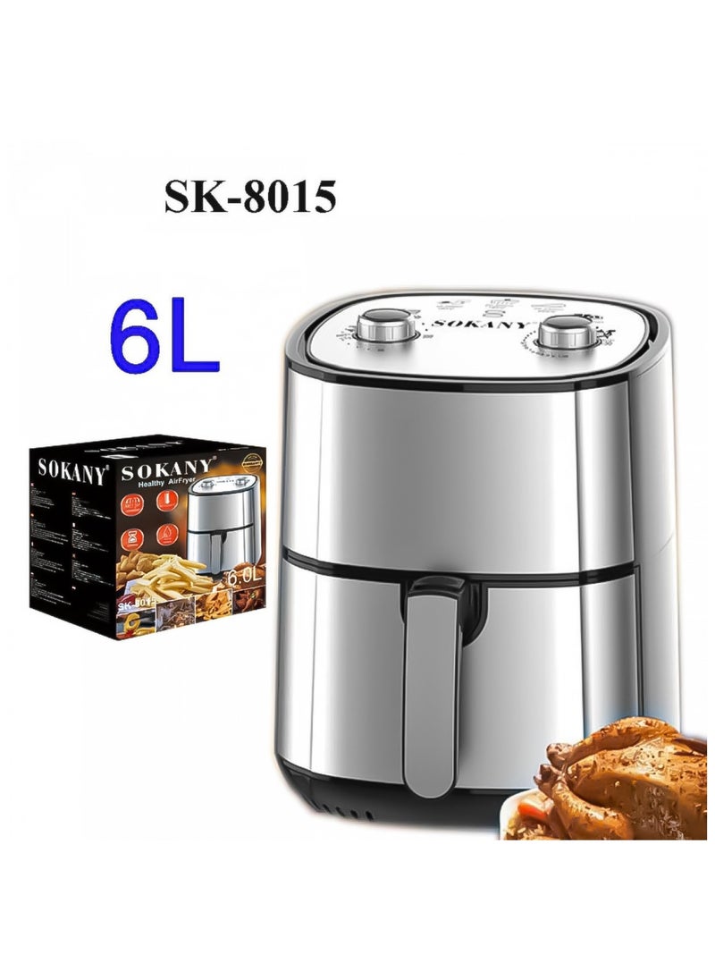 Sokany SK-8015 Oil Free Fryer, 1400W, 6L, Temperature Control Stainless Steel