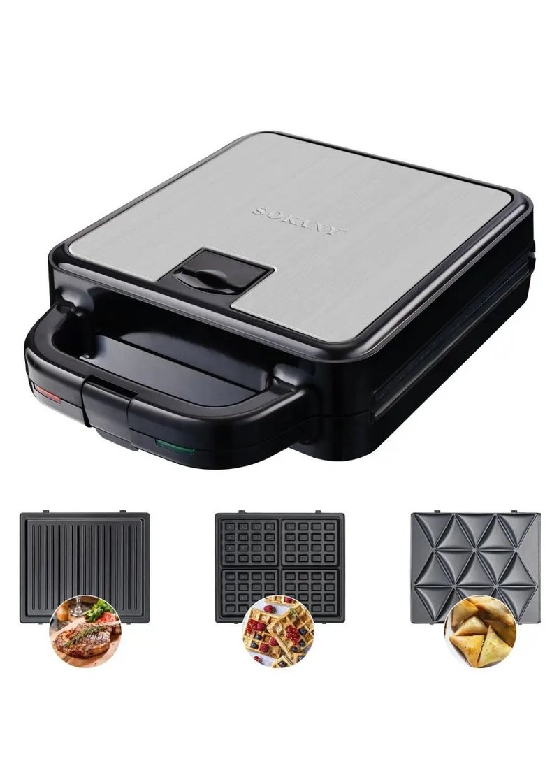 Sokany 3 In 1 Multifunctional Sandwich Maker 3 Plates 1400 Watt SK-08064