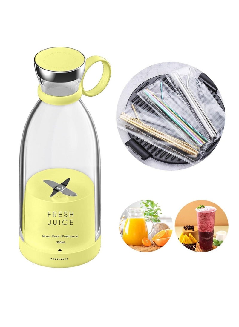 USB Electric Safety Juicer Cup Fruit Juice mixer Mini Portable Rechargeable Mixing Crush Ice Blender Mixer 350ml Water Bottle