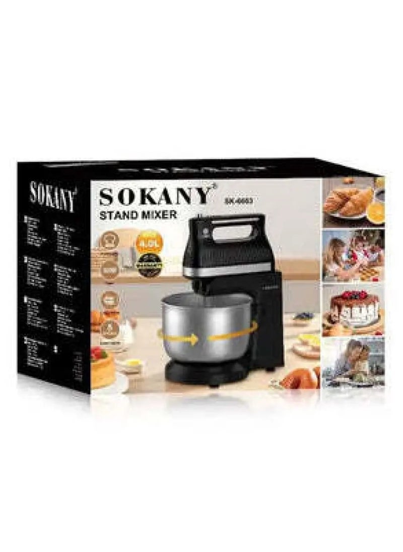 SOKANY SK-6663 Kitchen Mixer 500W High Power Pure Copper Motor Five-Step Speed Adjustment Capacity 4L