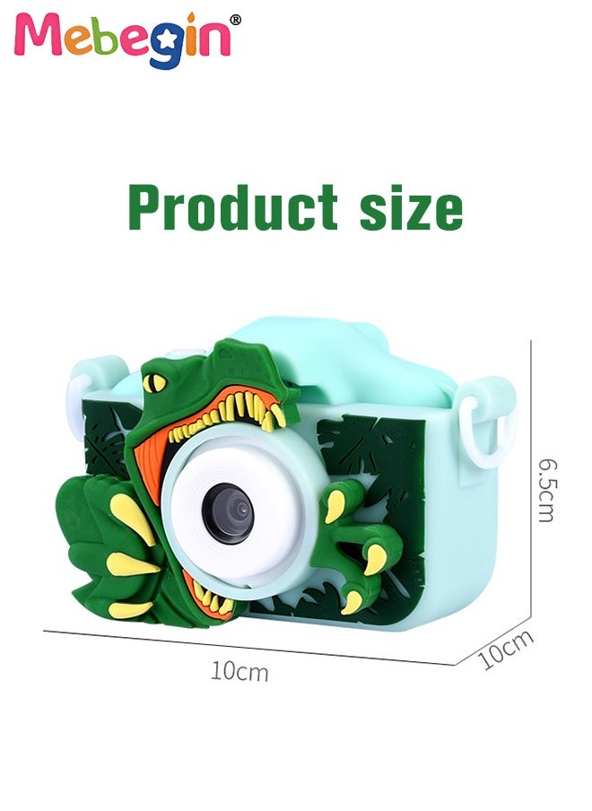 Dinosaur Shape Kids Toy Camera for Kids 1080P HD Toddler Digital Video Camera with 16G SD Card,Portable HD 48 Million Pixels Kids Selfie Camera Perfect Birthday Gifts Green