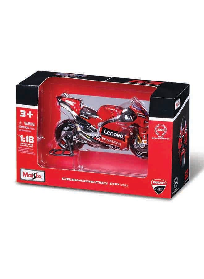 1:18 2022 Ducati Lenovo Team - #63 (Francesco Bagnaia), #43 (Jack Miller) Officially Licensed Scaled Replicas of Collectible Diecast Metal Models with Exquisite Interior & Exterior Detailing for All Ages