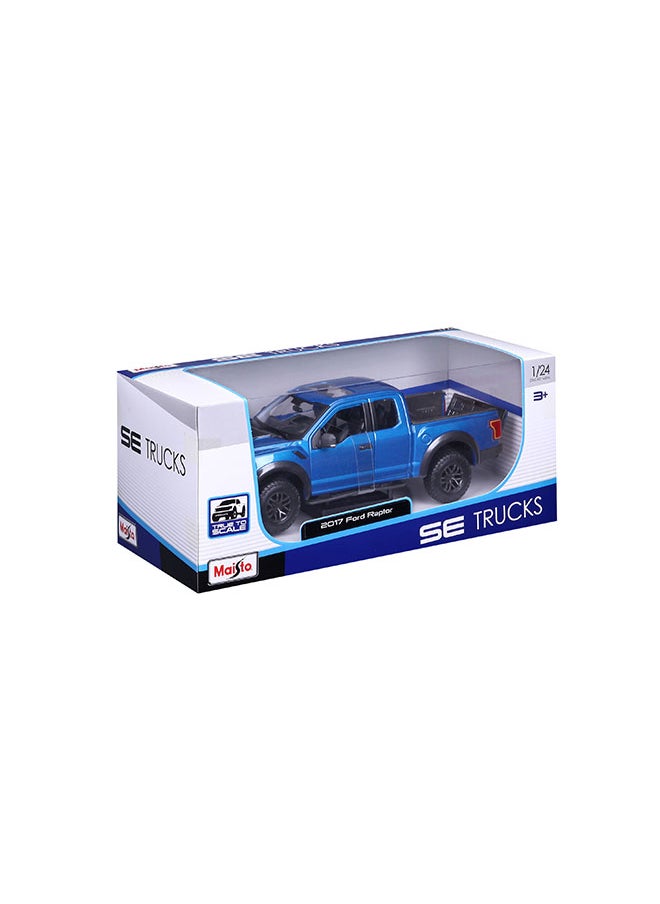 1:24 Se Trucks - 2017 Ford F-150 Raptor - Blue Officially Licensed Scaled Replicas of Collectible Diecast Metal Models with Exquisite Interior & Exterior Detailing for All Ages