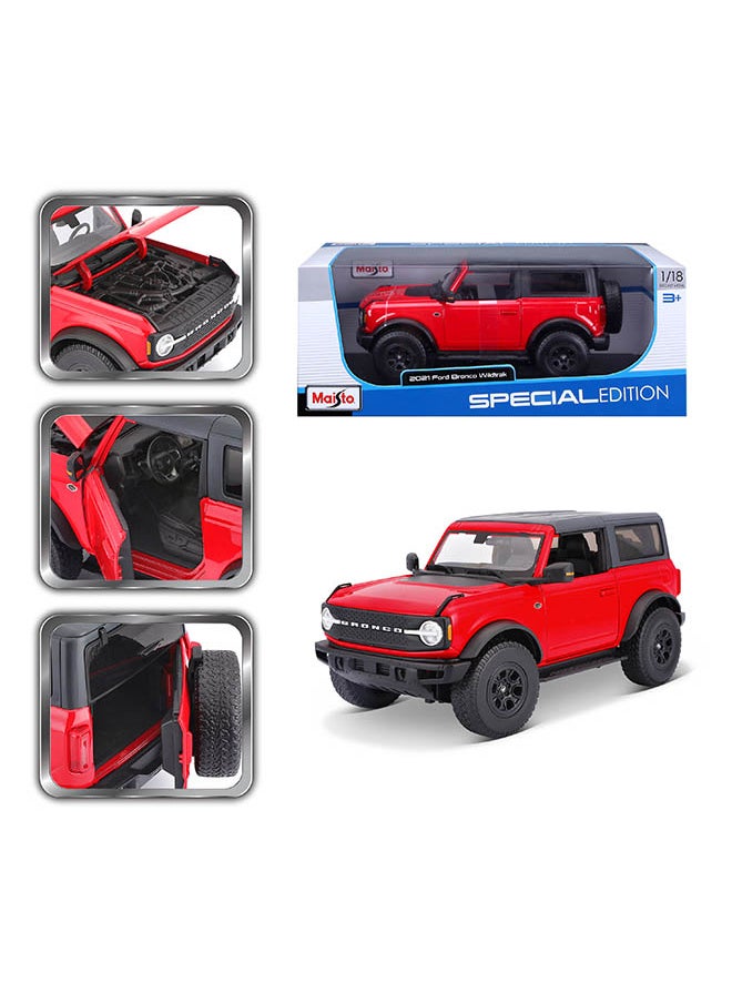 1:18 Ford Bronco Wildtrak Red Officially Licensed Scaled Replicas of Collectible Diecast Metal Models with Exquisite Interior & Exterior Detailing for All Ages