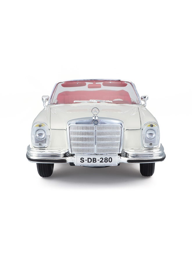 1:18 Se (B)-Mercedes 280Se. Cabrio `67 Cream Officially Licensed Scaled Replicas of Collectible Diecast Metal Models with Exquisite Interior & Exterior Detailing for All Ages