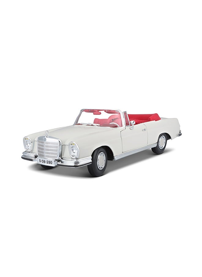 1:18 Se (B)-Mercedes 280Se. Cabrio `67 Cream Officially Licensed Scaled Replicas of Collectible Diecast Metal Models with Exquisite Interior & Exterior Detailing for All Ages