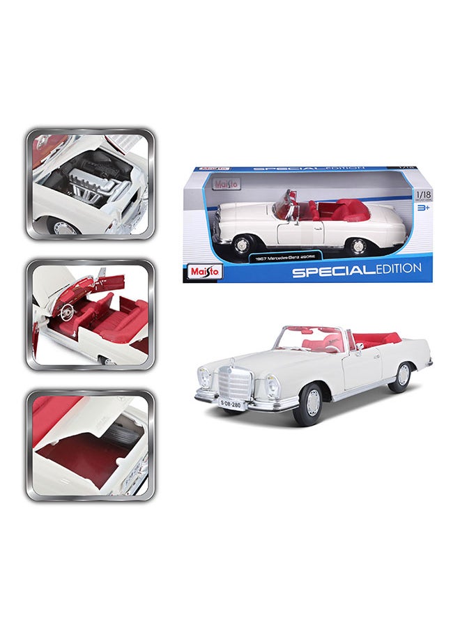 1:18 Se (B)-Mercedes 280Se. Cabrio `67 Cream Officially Licensed Scaled Replicas of Collectible Diecast Metal Models with Exquisite Interior & Exterior Detailing for All Ages