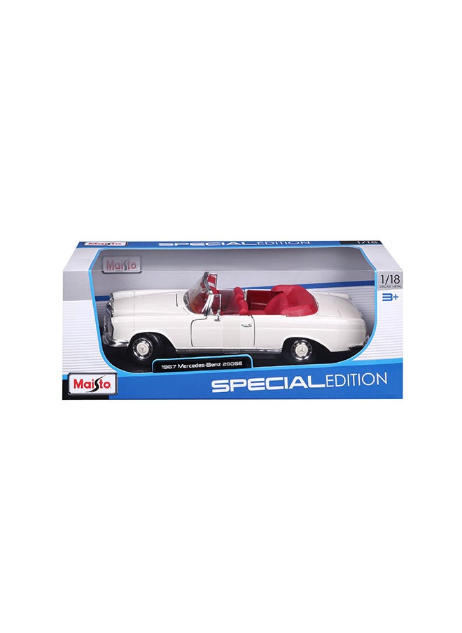 1:18 Se (B)-Mercedes 280Se. Cabrio `67 Cream Officially Licensed Scaled Replicas of Collectible Diecast Metal Models with Exquisite Interior & Exterior Detailing for All Ages