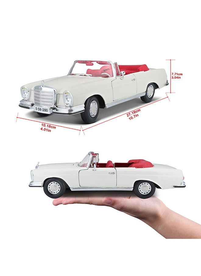 1:18 Se (B)-Mercedes 280Se. Cabrio `67 Cream Officially Licensed Scaled Replicas of Collectible Diecast Metal Models with Exquisite Interior & Exterior Detailing for All Ages