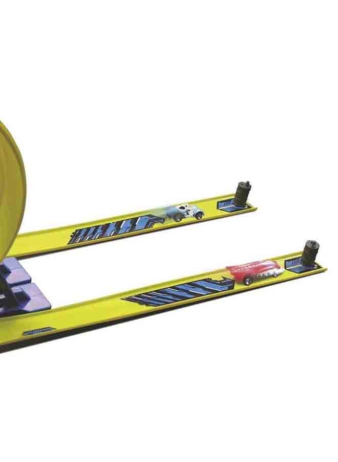 Fresh Metal 100 Cyber Dual Race Challenge Action Toy for Kids Aged 5 + with Toy Car Track Set, Track Builder Playset & Accessories