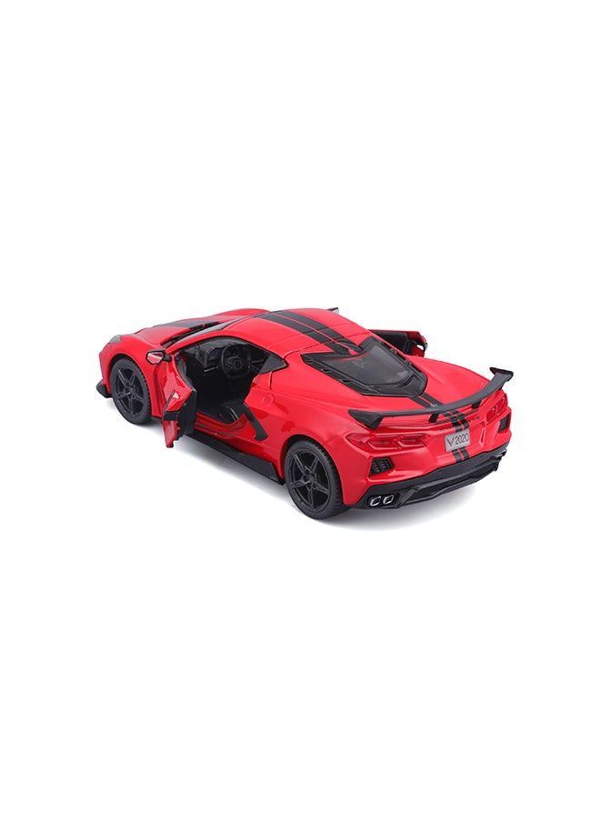 1:24 2020 Chevrolet Corvette Stingray Coupe Red Officially Licensed Scaled Replicas of Collectible Diecast Metal Models with Exquisite Interior & Exterior Detailing for All Ages