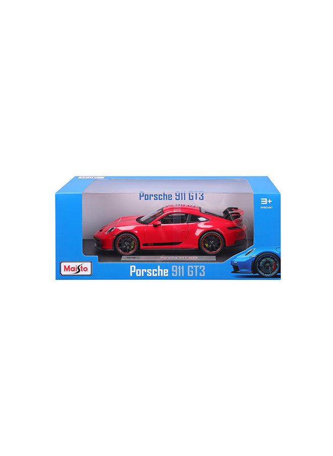 1:18 Pe 2022 Porsche 911 Gt3 Red W Stripes Officially Licensed Scaled Replicas of Collectible Diecast Metal Models with Exquisite Interior & Exterior Detailing for All Ages