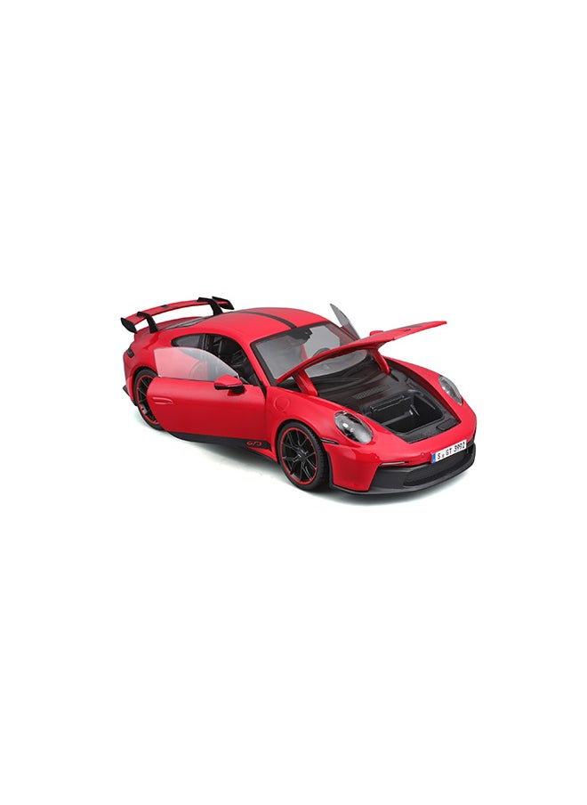 1:18 Pe 2022 Porsche 911 Gt3 Red W Stripes Officially Licensed Scaled Replicas of Collectible Diecast Metal Models with Exquisite Interior & Exterior Detailing for All Ages