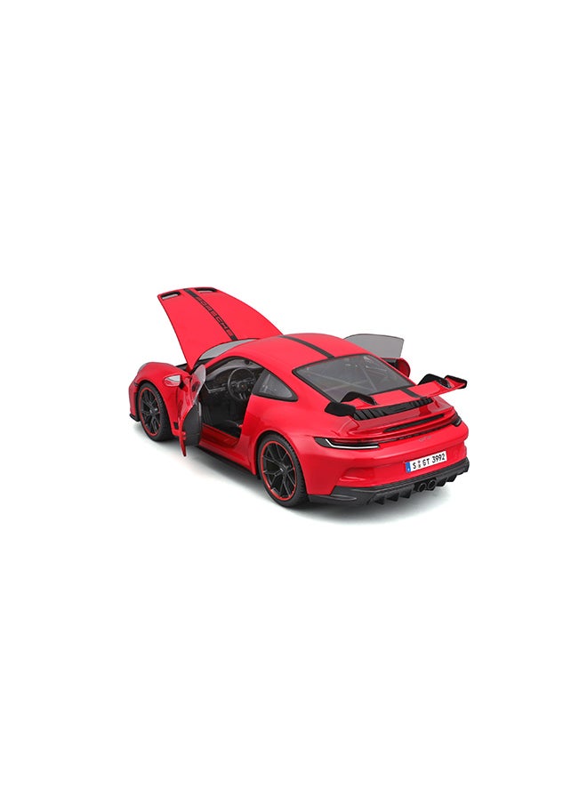 1:18 Pe 2022 Porsche 911 Gt3 Red W Stripes Officially Licensed Scaled Replicas of Collectible Diecast Metal Models with Exquisite Interior & Exterior Detailing for All Ages