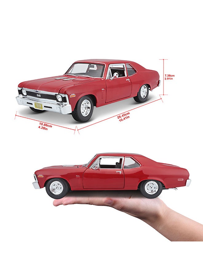 1:18 Se (A)-1970 Chevrolet Nova Ss Coupe Red Officially Licensed Scaled Replicas of Collectible Diecast Metal Models with Exquisite Interior & Exterior Detailing for All Ages