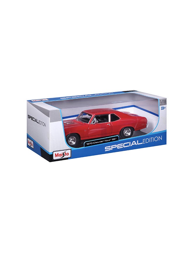 1:18 Se (A)-1970 Chevrolet Nova Ss Coupe Red Officially Licensed Scaled Replicas of Collectible Diecast Metal Models with Exquisite Interior & Exterior Detailing for All Ages