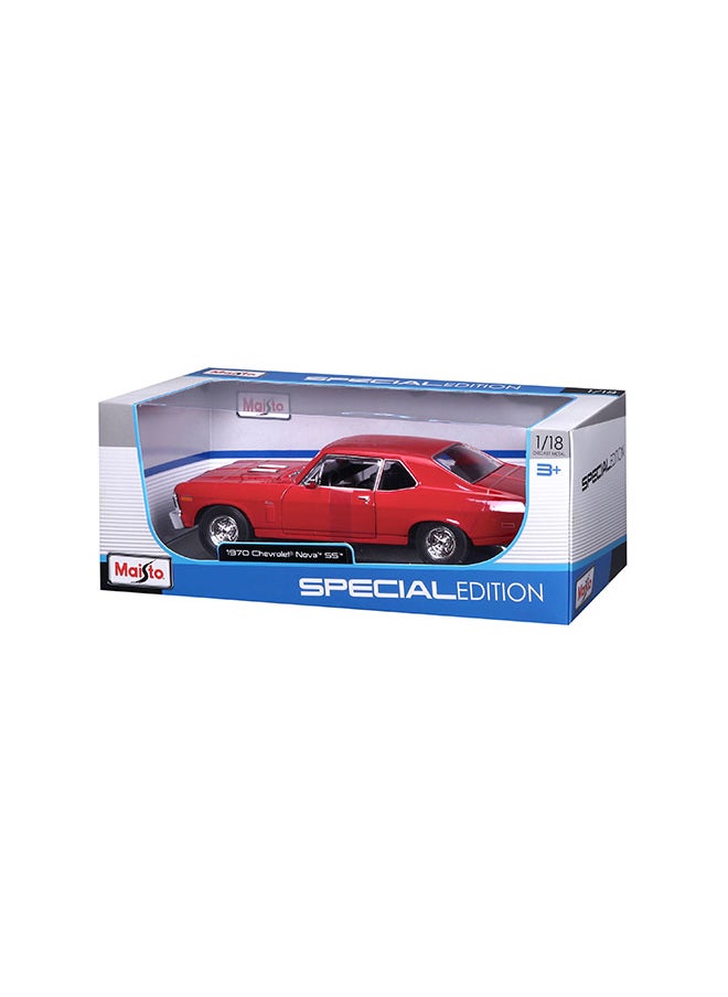 1:18 Se (A)-1970 Chevrolet Nova Ss Coupe Red Officially Licensed Scaled Replicas of Collectible Diecast Metal Models with Exquisite Interior & Exterior Detailing for All Ages