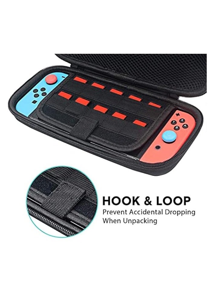 Nintendo Switch Game Case, Ninetendo Switch Oled Case with 20 Card Slots, Game Traveler Nintendo Switch Case, Protective Hard Portable Adjustable Travel Carring Switch Case Nintendo Switch Accessories