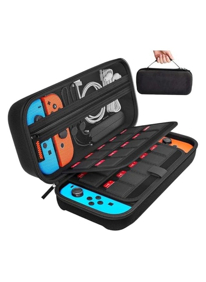 Nintendo Switch Game Case, Ninetendo Switch Oled Case with 20 Card Slots, Game Traveler Nintendo Switch Case, Protective Hard Portable Adjustable Travel Carring Switch Case Nintendo Switch Accessories