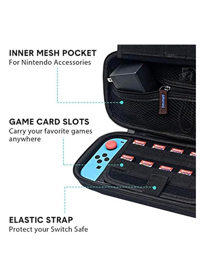 Nintendo Switch Game Case, Ninetendo Switch Oled Case with 20 Card Slots, Game Traveler Nintendo Switch Case, Protective Hard Portable Adjustable Travel Carring Switch Case Nintendo Switch Accessories