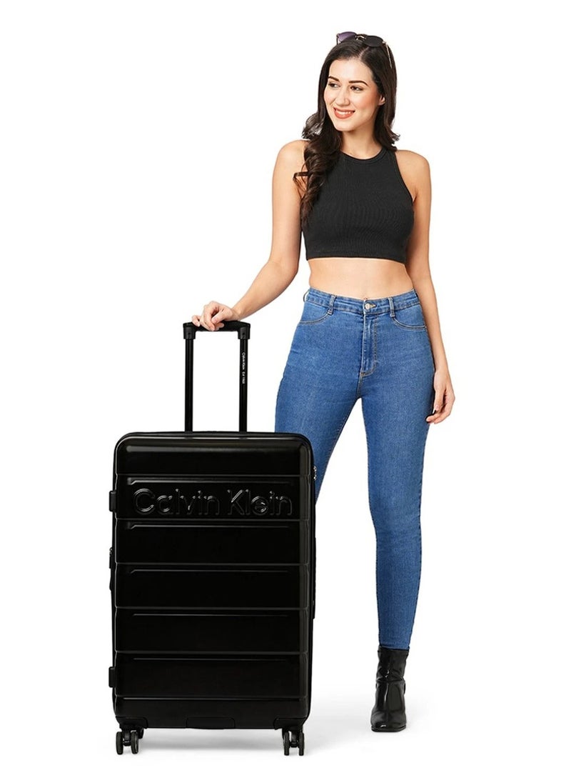 Ridge Line Hardside Spinner Luggage On Wheels, Ultra Lightweight ABS, 4 Double Wheels Color Black