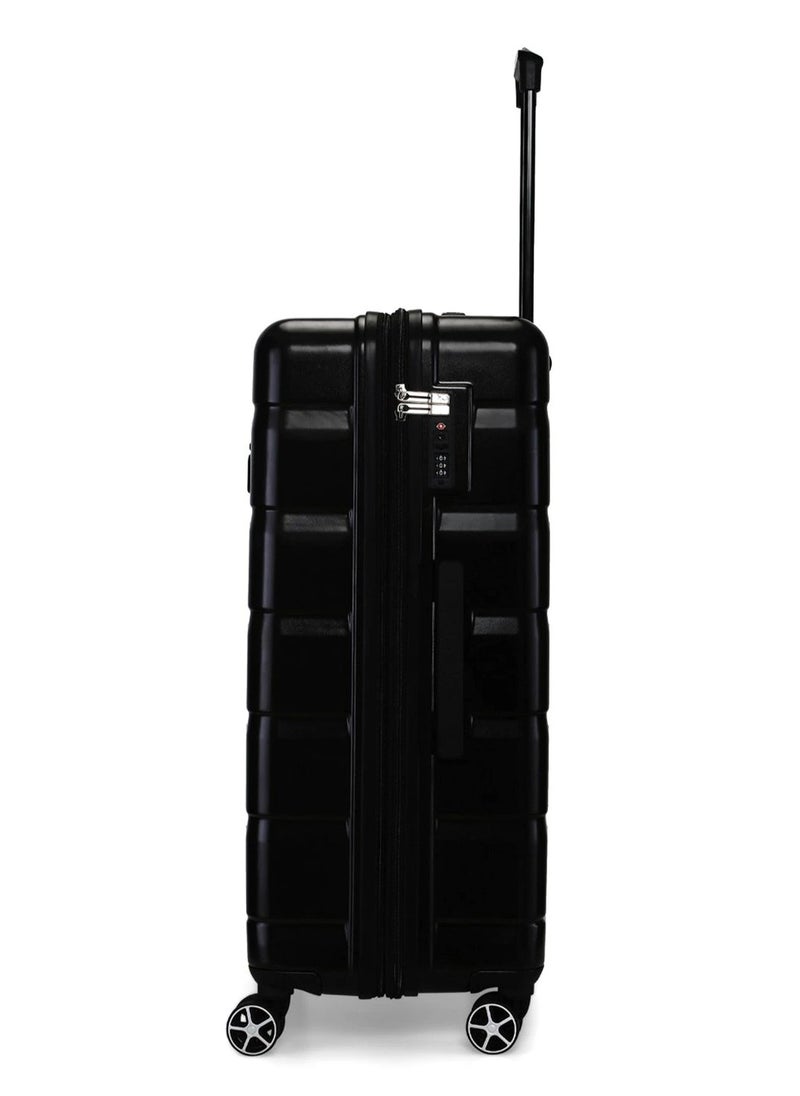 Ridge Line Hardside Spinner Luggage On Wheels, Ultra Lightweight ABS, 4 Double Wheels Color Black