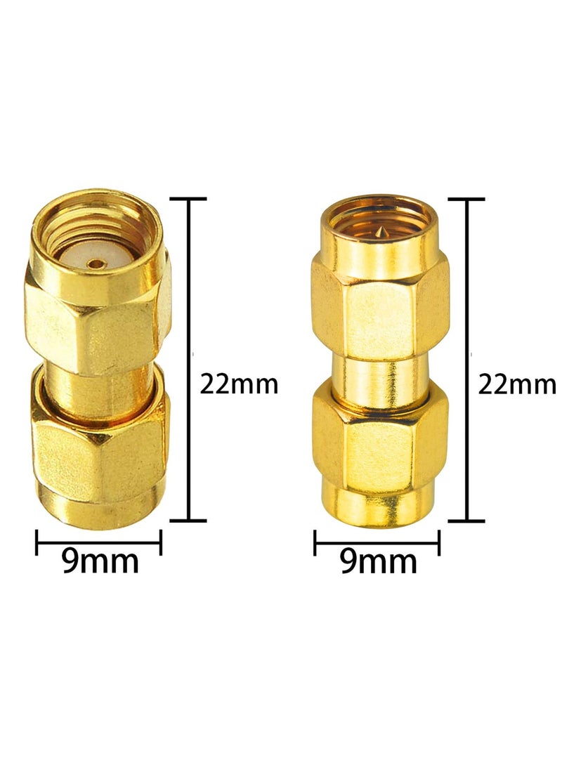 [2+2]PCS SMA Male to SMA Male and SMA Female to SMA Female Connector SMA Coupler Adapter Converter for Antenna, Radio, WiFi