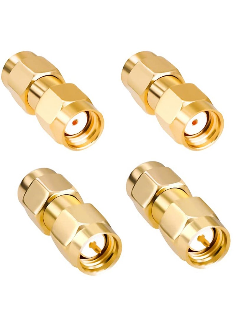 [2+2]PCS SMA Male to SMA Male and SMA Female to SMA Female Connector SMA Coupler Adapter Converter for Antenna, Radio, WiFi