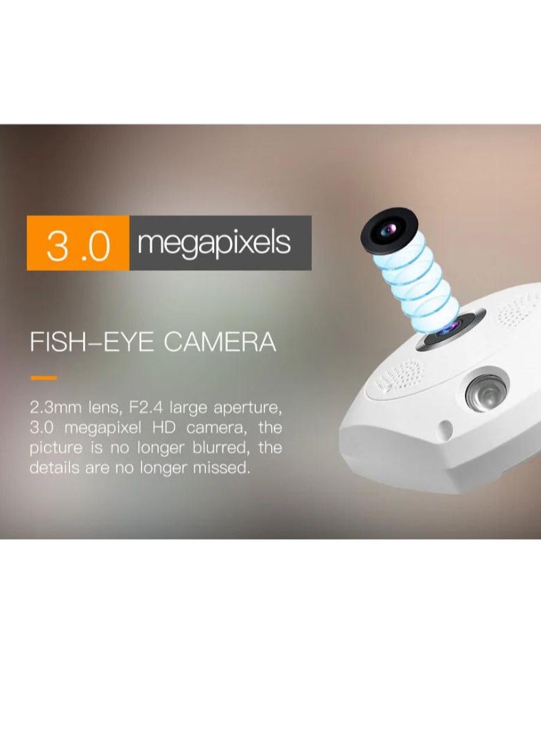 VR Panoramic Triangle High-Definition Panoramic Camera CCTV Camera With 360 °Panoramic Monitoring Without Blind Spots Security Camera Home Camera Ceiling or Walls HD 1080P Night Vision Motion Detector & Two-Way Audio for Front-Door Home BusinessVR Panoramic Triangle High-Definition Panoramic Camera CCTV Camera With 360 °Panoramic Monitoring Without Blind Spots Security Camera Home Camera Ceiling or Walls HD 1080P Night Vision Motion Detector & Two-Way Audio for Front-Door Home Business