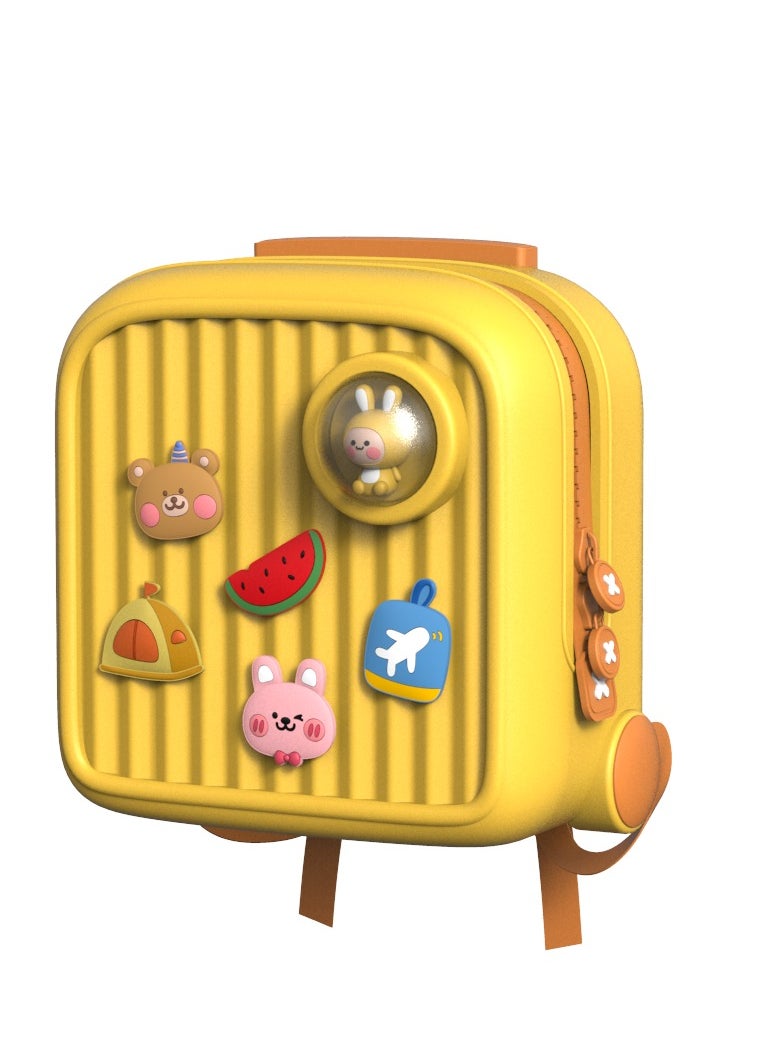 high quality cartoon bags travel bags schoo luggage suitcase for kids children Yellow