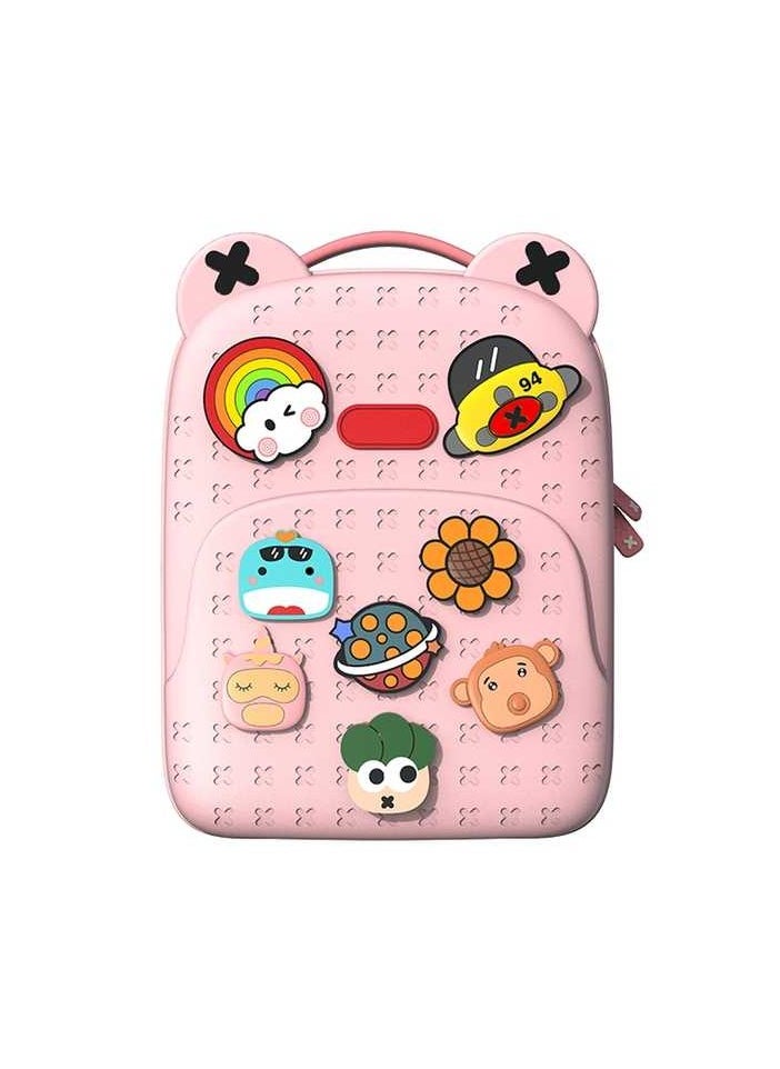 Student Bag Girls Boys Satchel Bags Gift Backpack Colorful Rubber Waterproof for Kids pink