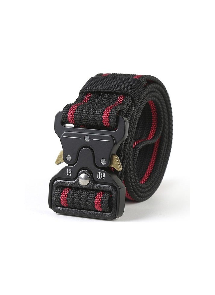 One Land Kobra Nylon Belt Functional Tactical Belt Belt Belt Men's Fashion Tulum Canvas Canvas Open Special Forces Colour:Light red Body:125 cm