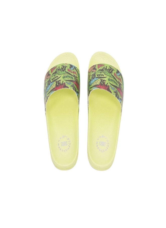 Dinosaur Print Everyday Wear eco-friendly PVC Slides for Kids, Lightweight, Easy to Wash and Anti-Slip Soles