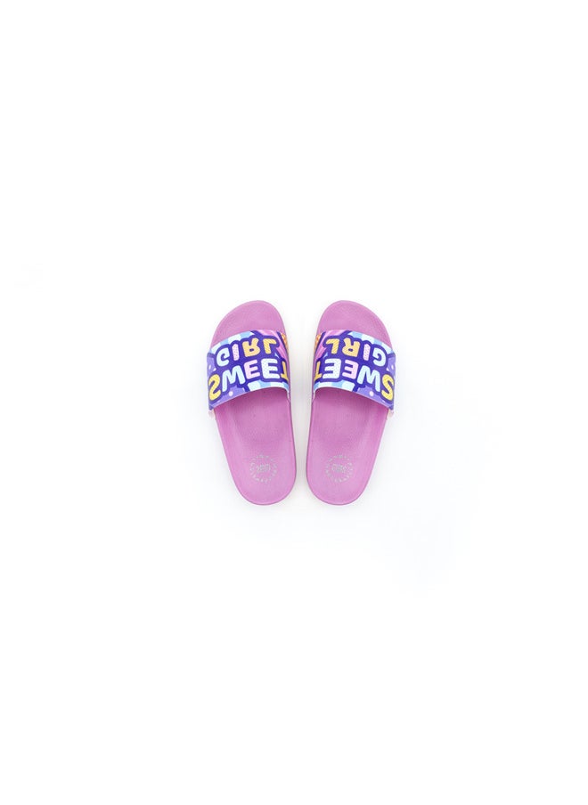 Sweet Girl Print Everyday Wear Eco-Friendly Pvc Slides For Girls Lightweight Easy To Wash And Anti-Slip Soles