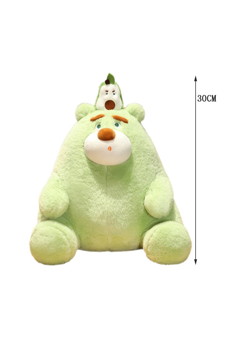 30 CM Cute Cartoon Bear Plush Toy Soft Stuffed Doll For Girls And Boys All Ages Gift（Green）