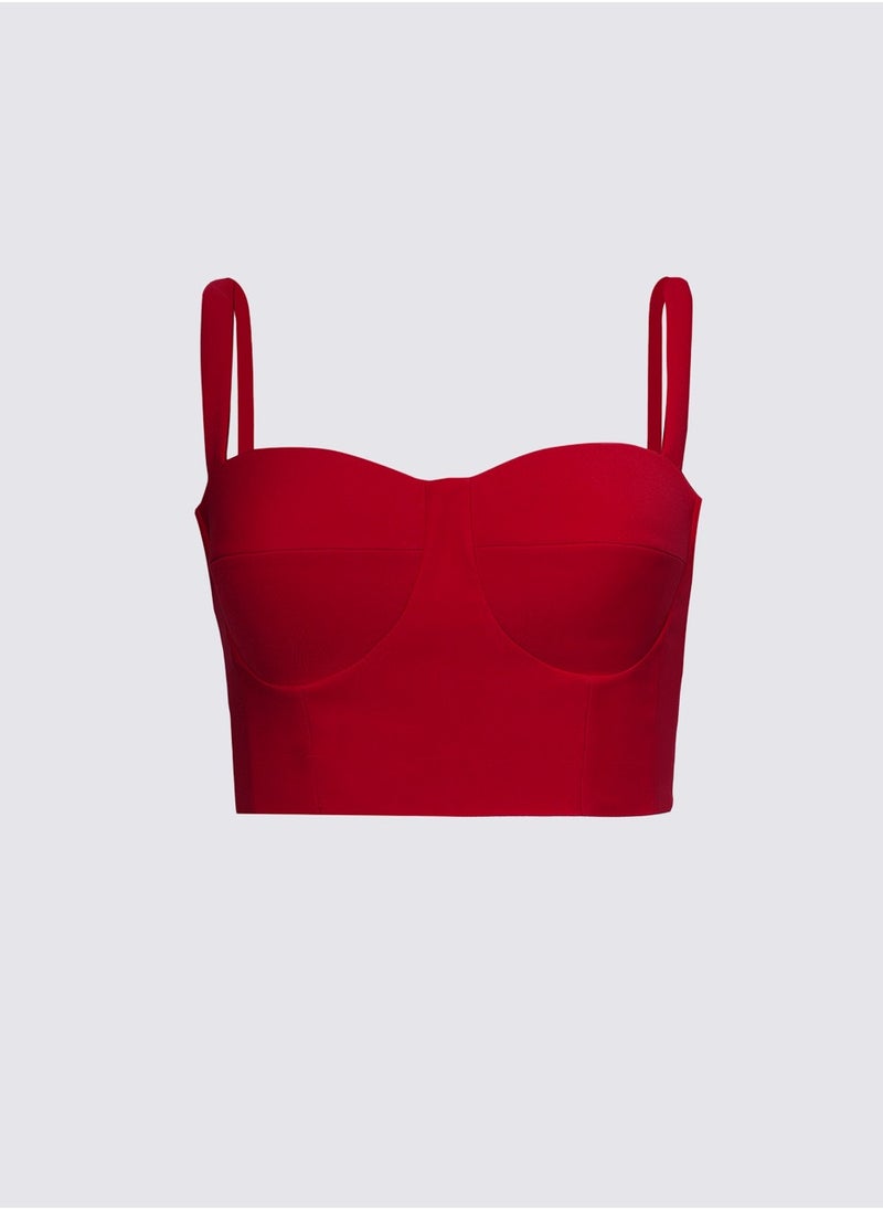 Red Corset Crop Top