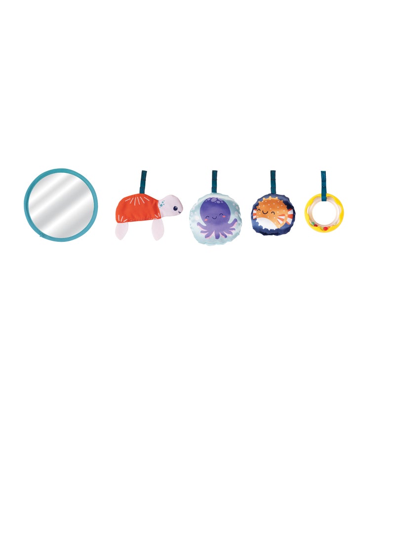 Underwater Wonders 3-in-1 Activity Gym With Five Delightful Sea-Themed Toys Including A Peek-a-Boo Mirror 3-Ways to Play - Lay And Play Tummy Time Play And Sit And Play Sea