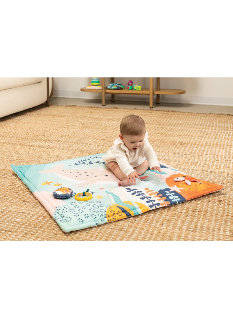 Underwater Wonders 3-in-1 Activity Gym With Five Delightful Sea-Themed Toys Including A Peek-a-Boo Mirror 3-Ways to Play - Lay And Play Tummy Time Play And Sit And Play Sea