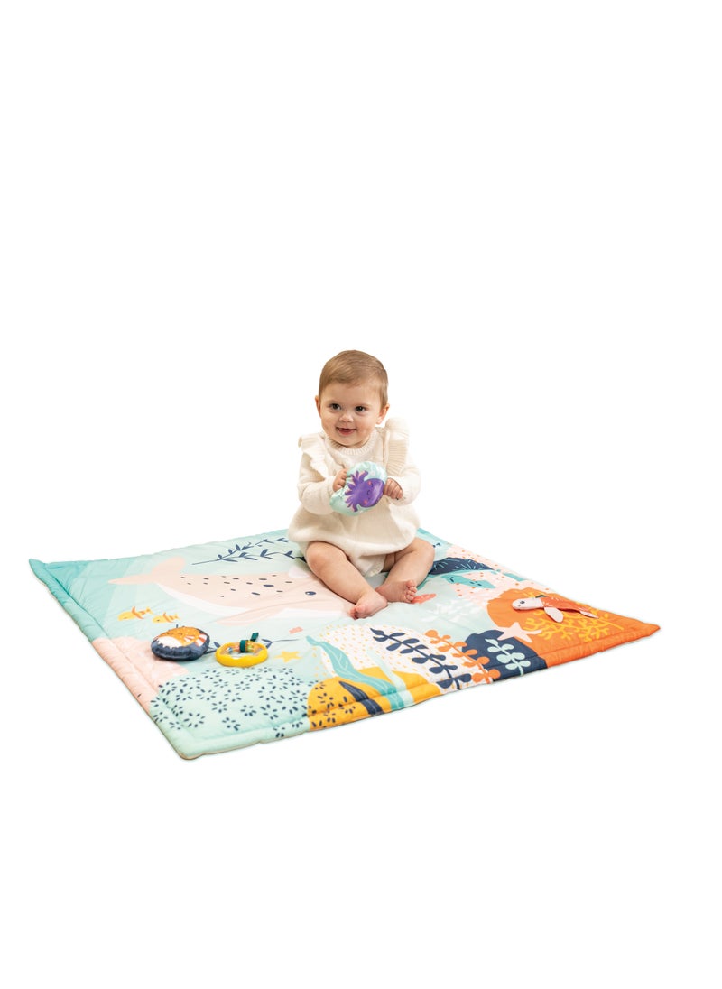 Underwater Wonders 3-in-1 Activity Gym With Five Delightful Sea-Themed Toys Including A Peek-a-Boo Mirror 3-Ways to Play - Lay And Play Tummy Time Play And Sit And Play Sea