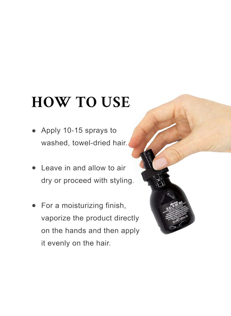 Davines OI All in One Milk | Hair Milk Spray | Powerful Hair Detangler + Hydrating Leave-In Treatment | Smoothes Frizzy Hair