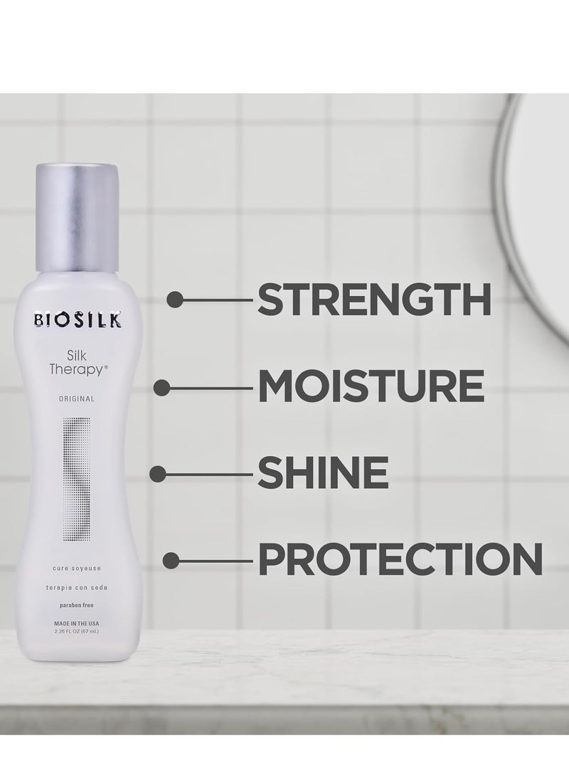 BioSilk Silk Therapy Original, Reconstructing Treatment For Adding Shine & Helping Prevent Split Ends, Sulfate, Paraben, & Cruelty-Free, 2.26 Oz