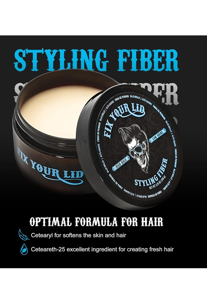 Fix Your Lid-Hair Styling Fiber for Men's and Boys' Short, Choppy Hair Types with High Hold and Low Shine, Infused with Pleasant Citrus Scent, Paraben and Phthalate Free,3.5 oz