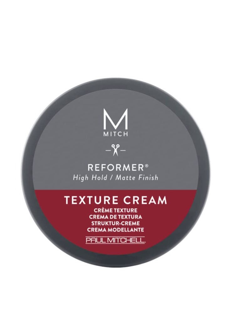 MITCH by Paul Mitchell Reformer Texture Cream for Men, High Hold, Matte Finish, For All Hair Types, Especially Fine to Medium Hair, 3 oz.