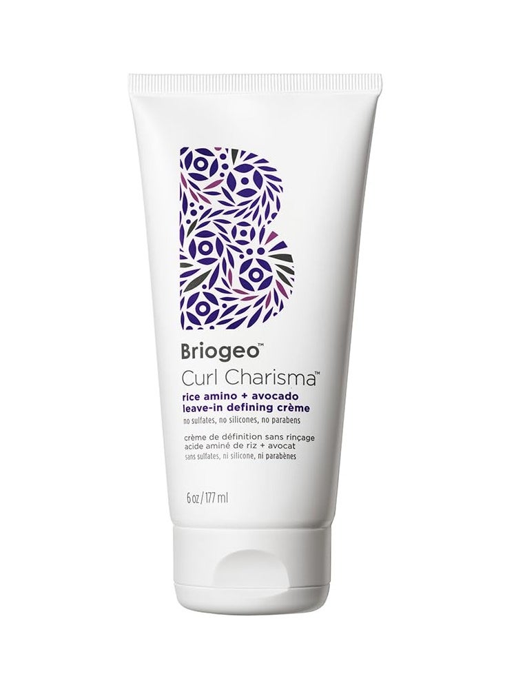 Briogeo Curl Charisma Rice Amino + Avocado Leave-In Defining Crème, Anti Frizz Hair Styling Moisturizer, Leave In Cream for Wavy, Curly, Coily Hair, Boosts Hydration, Vegan, Cruelty-Free