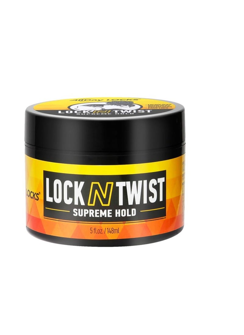 AllDay Locks Lock N Twist | Locking Gel, Re-Twist Locks, Supreme Hold | Smooths & Tames Frizz, Flake Free, Soft Finish | 5 oz
