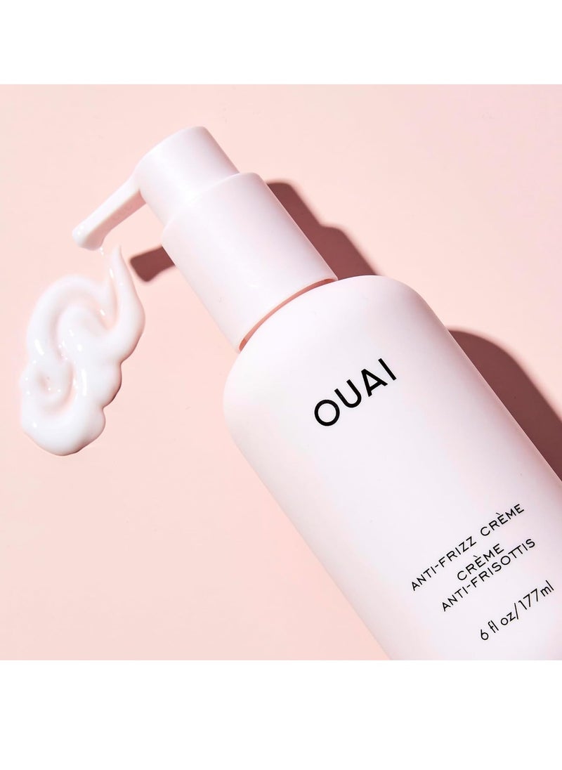 OUAI Anti Frizz Cream - Moisturizing Hair Cream with Frizz Control & Heat Protection - Provides Lasting Hydration with Jackfruit & Beetroot Extract - Paraben, Phthalate & Sulfate Free (6 oz)
