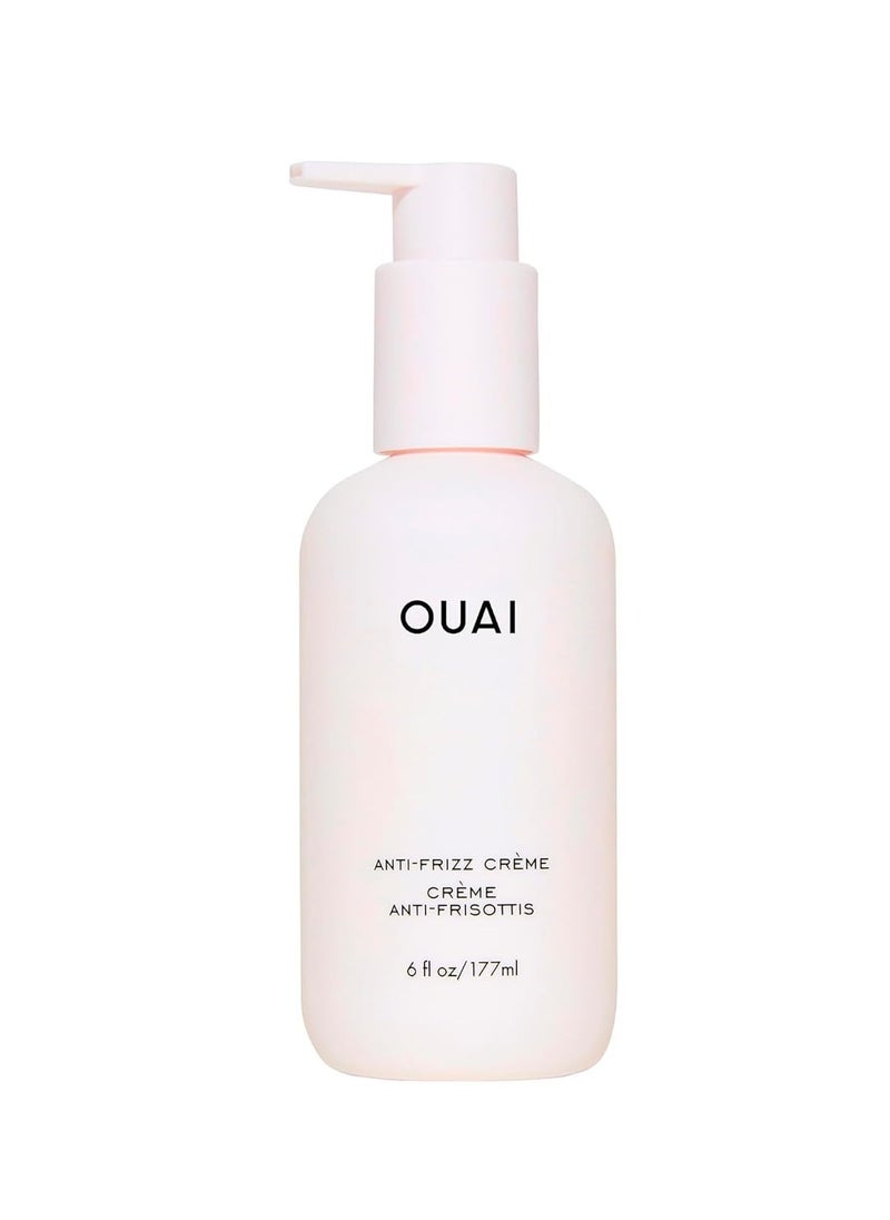 OUAI Anti Frizz Cream - Moisturizing Hair Cream with Frizz Control & Heat Protection - Provides Lasting Hydration with Jackfruit & Beetroot Extract - Paraben, Phthalate & Sulfate Free (6 oz)