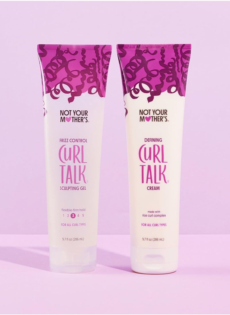 Not Your Mother's Curl Talk Frizz Control Sculpting Gel & Defining Cream (2-Pack) - 9.7 fl oz - Formulated with Rice Curl Complex - All Curl Types